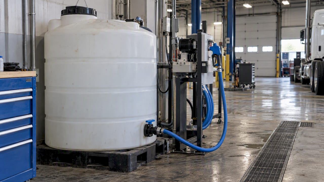 Dedicated DEF tank and fill assembly